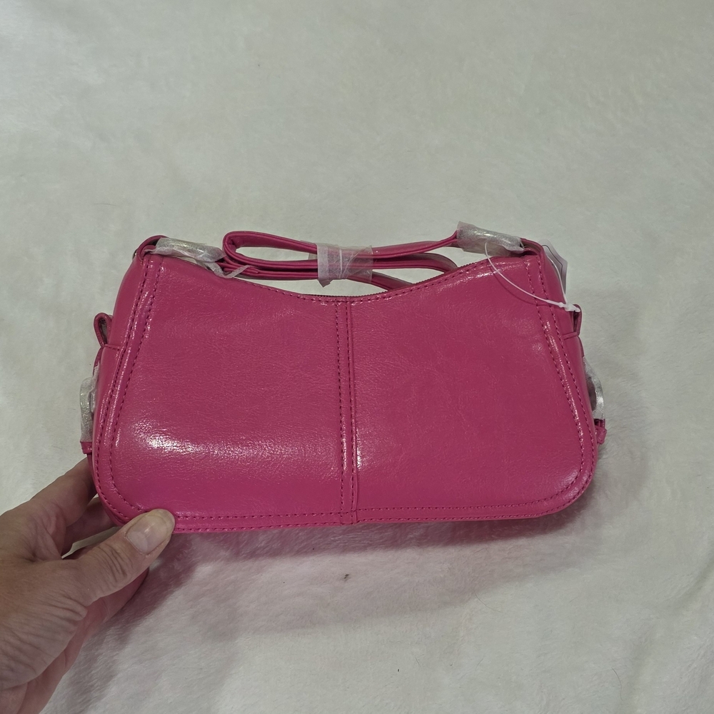 Vibrant Pink Women's Shoulder Bag Vegan Leather Jc Fashion